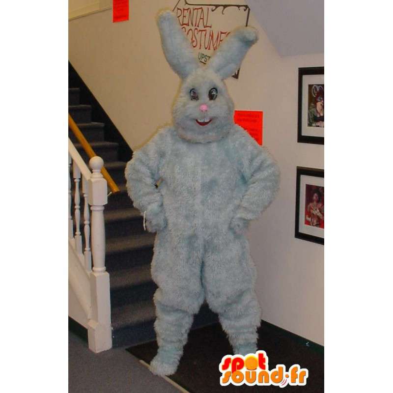 Coniglio grigio mascotte tutto peloso - coniglio grigio costume - MASFR003301 - Mascotte coniglio