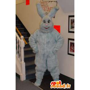 Grijs konijn mascotte, harig - Grijs Konijnenpak - MASFR003301 - Mascot konijnen