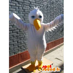 Mascot branco Pelican básica - Bird vestido de noite - MASFR00252 - aves mascote