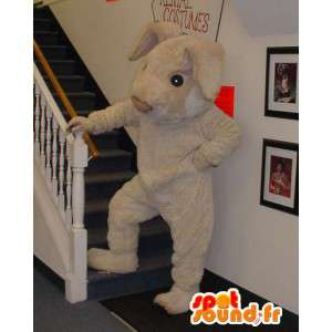 Kæmpe beige kanin maskot - Kanin kostume - Spotsound maskot