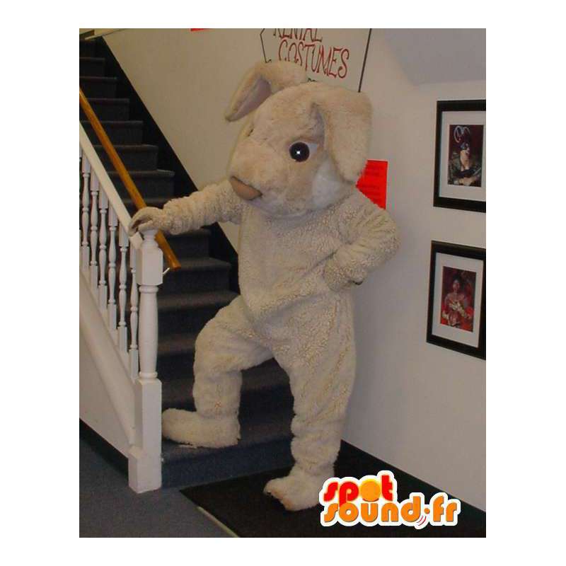Beige giant rabbit mascot - Rabbit Costume - MASFR003311 - Rabbit mascot