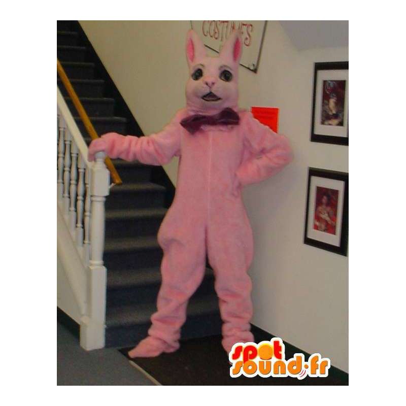 Gigante mascote coelho rosa - rosa Fantasia de Coelho - MASFR003312 - coelhos mascote