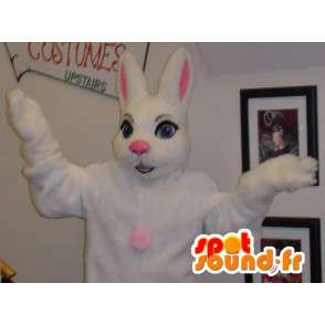 Mascot bunny pink and white giant - Rabbit Costume - MASFR003313 - Rabbit mascot