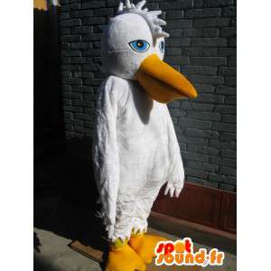 Mascot branco Pelican básica - Bird vestido de noite - MASFR00252 - aves mascote