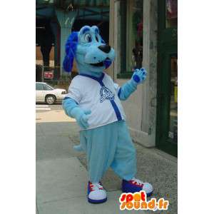 Blue Dog Mascot fotball jersey - Blue Dog Costume - MASFR003336 - Dog Maskoter