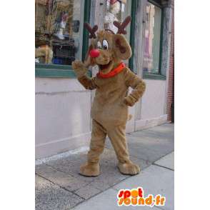 Mascotte de renne du père Noël - Déguisement de renne marron - MASFR003340 - Mascottes Noël