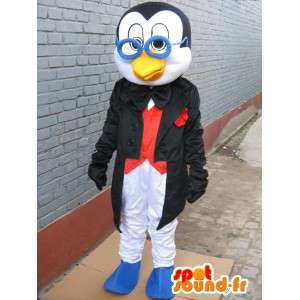 眼鏡をかけたマスコットLinuxペンギン-教授の衣装-MASFR00255-ペンギンのマスコット