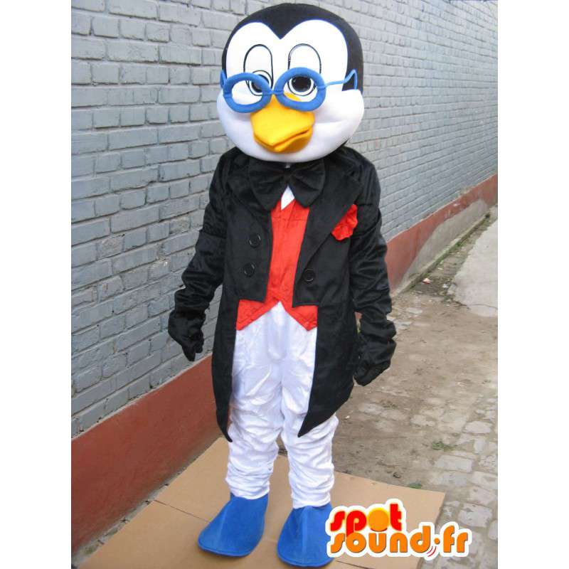 Mascotte Pingouin linux à lunettes - Costume de professeur - MASFR00255 - Mascottes Pingouin