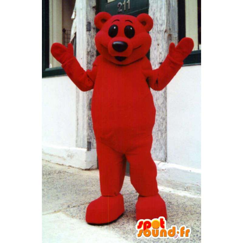 Mascotte d'ours rouge géant - Mascotte d'ours rouge - MASFR003348 - Mascotte d'ours