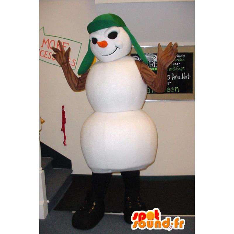 Snowman Mascot hvit, onde  - MASFR003356 - Man Maskoter