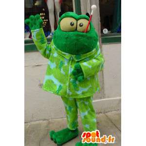 Πράσινο βάτραχο μασκότ βελούδου - Frog Κοστούμια - MASFR003360 - βάτραχος μασκότ