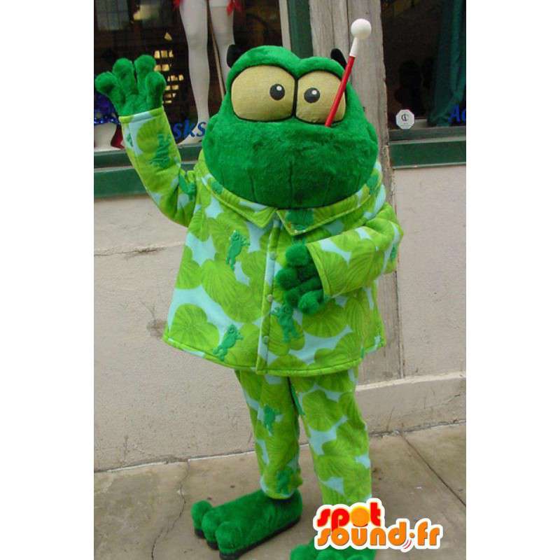 Green Frog Maskot Plyšová - Frog Costume - Maskoti žáby - MASFR003360 - SpotSound.fr