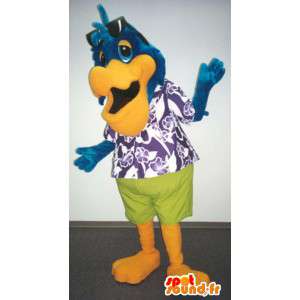 Mascotte d'oiseau bleu vacancier - Costume de vacancier - MASFR003361 - Mascotte d'oiseaux