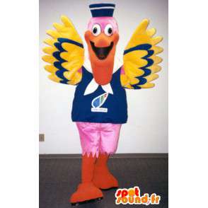 Mascot pelikaani pinkki, keltainen ja sininen - Pelican Costume  - MASFR003365 - Maskotteja meressä
