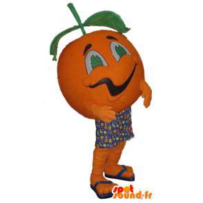 Mascot em forma de laranja gigante - traje alaranjado - MASFR003371 - frutas Mascot
