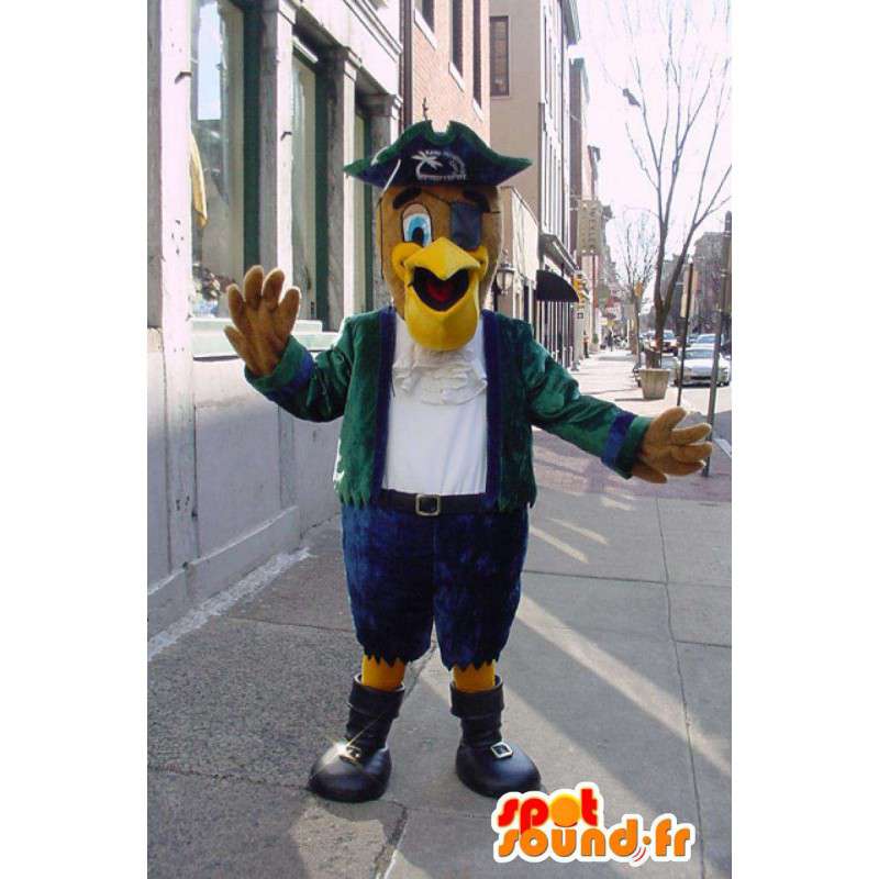 Eagle mascot dressed as a pirate - Pirate Costume - MASFR003372 - Mascot of birds