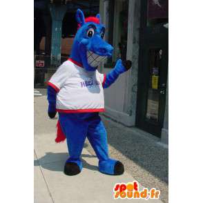 Blue Horse Mascot - Costume horse - MASFR003398 - Mascots horse