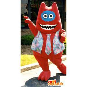 Mascotte de chat rouge de type cartoon - Costume de chat - MASFR003399 - Mascottes de chat