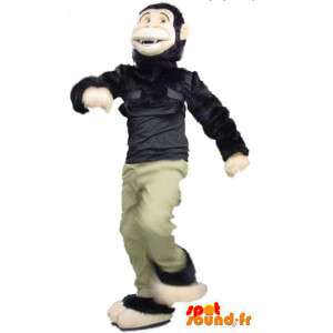 Černá a béžová opice maskot - Monkey Suit - MASFR003403 - Monkey Maskoti