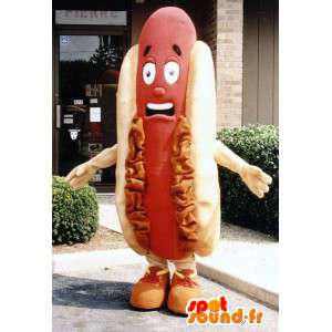 Kæmpe hotdog-maskot - Hotdog-kostume - Spotsound maskot