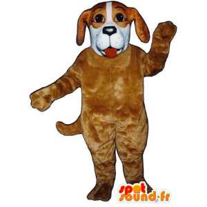 μπεζ και λευκό μασκότ σκυλιών teddy - Κοστούμια Σκύλος - MASFR003410 - Μασκότ Dog