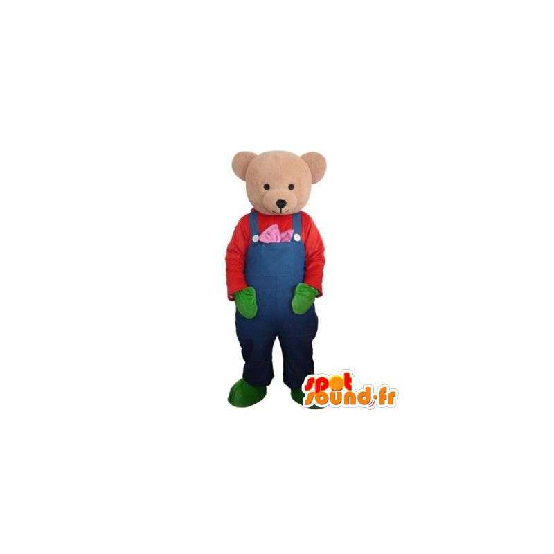 Mascot Bear in overalls - Costume Teddy - MASFR003443 - Bear mascot