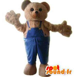 Mascotte bjørn i kjeledress - Teddybjørn Suit - MASFR003444 - bjørn Mascot