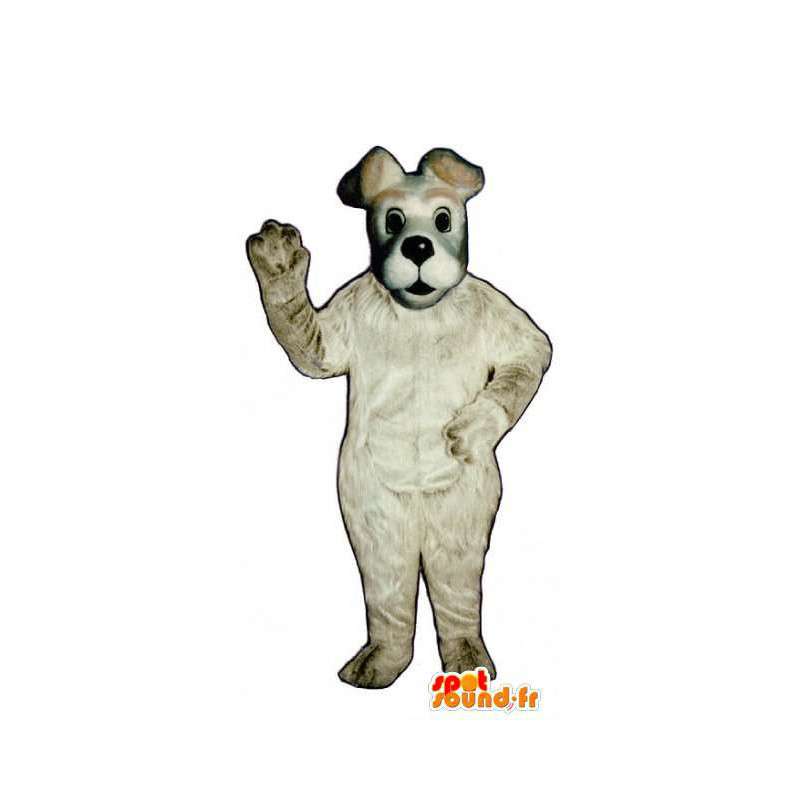 Bílý pes maskot - White Dog Costume - MASFR003447 - psí Maskoti