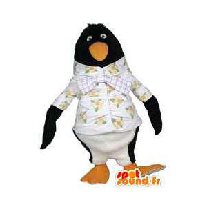 Pinguin-Maskottchen in geblümten Shirt - MASFR003458 - Pinguin-Maskottchen