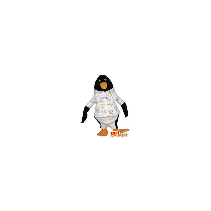 Mascota del pingüino en camisa de flores - MASFR003458 - Mascotas de pingüino