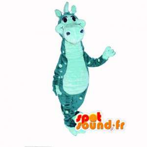 Blau Dinosaurier-Maskottchen - Kostüm Dinosaurier-Karikatur - MASFR002975 - Maskottchen-Dinosaurier