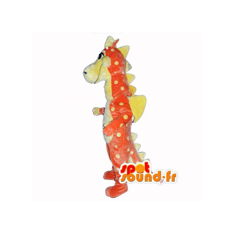 Oranje en geel dinosaurus mascotte - Dinosaur Costume - MASFR003492 - Dinosaur Mascot