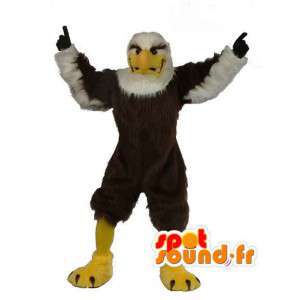 Mascotte d'aigle blanc et marron - Déguisement d'aigle en peluche - MASFR003497 - Mascotte d'oiseaux