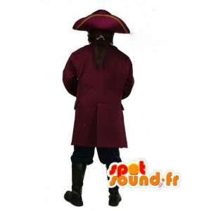 Mascote do pirata com seu terno e chapéu - Capitão - MASFR003499 - mascotes piratas