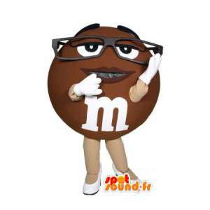 Mascotte del famoso marrone M & M - Costume M & M - MASFR003500 - Famosi personaggi mascotte