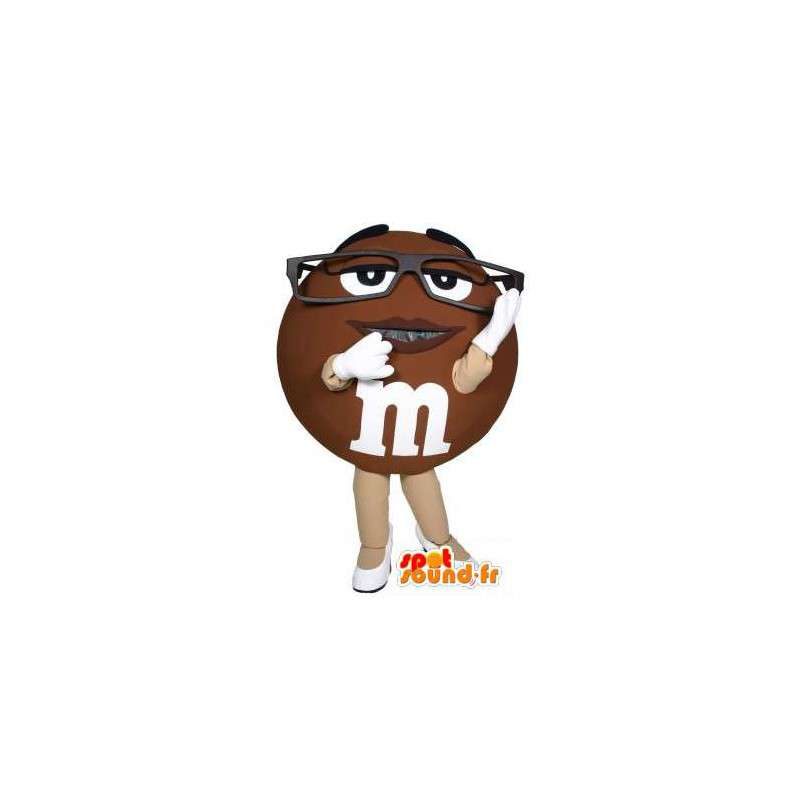 Mascotte del famoso marrone M & M - Costume M & M - MASFR003500 - Famosi personaggi mascotte
