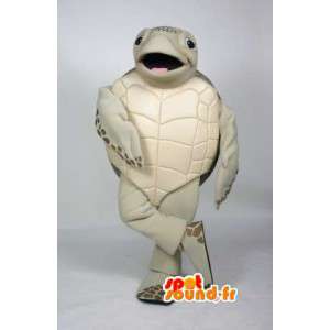 Beige og brun skildpadde maskot - Skildpadde kostume -