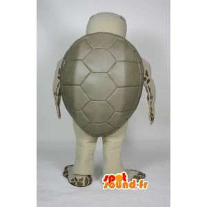 Beige og brun skildpadde maskot - Skildpadde kostume -