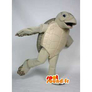 Beige og brun skildpadde maskot - Skildpadde kostume -