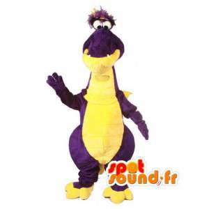黄色と紫の恐竜のマスコット-恐竜の衣装-MASFR003506-恐竜のマスコット