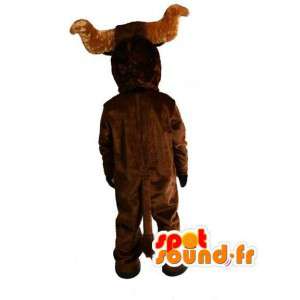 Mascot búfalo de peluche marrón - búfalo gigante de vestuario - MASFR003509 - Mascota de toro