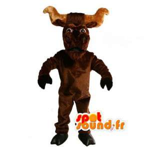 Mascot búfalo de peluche marrón - búfalo gigante de vestuario - MASFR003509 - Mascota de toro