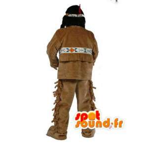 Indisk Mascot med fletter - Indisk Costume - MASFR003510 - Man Maskoter
