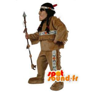 Indisk Mascot med fletter - Indisk Costume - MASFR003510 - Man Maskoter
