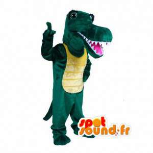 Crocodile mascot green and yellow - Crocodile Costume - MASFR003517 - Mascot of crocodiles