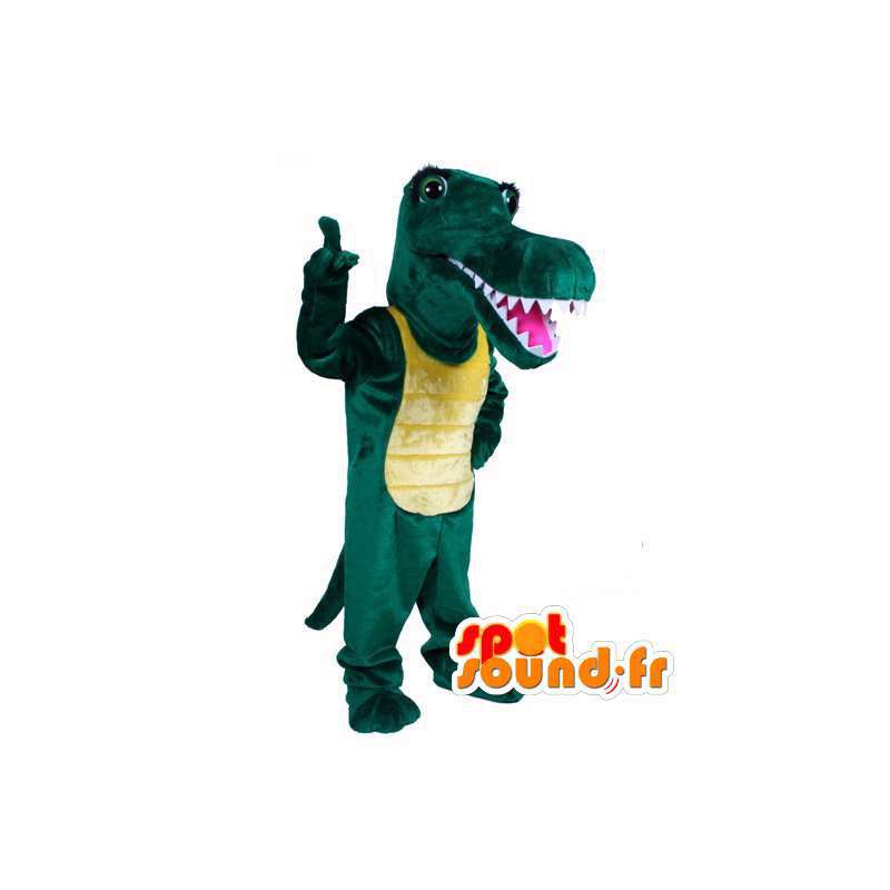 Grønn og gul krokodille maskot - Crocodile Costume - MASFR003517 - Mascot krokodiller
