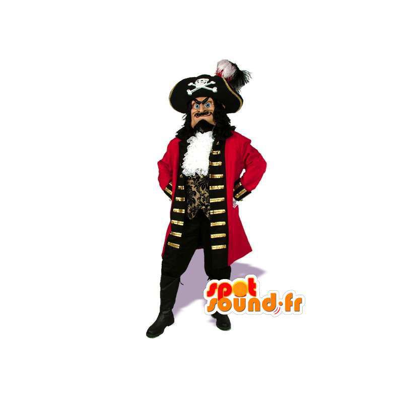 Mascote de pirata vermelha - Traje Capitão Pirata - MASFR003520 - mascotes piratas