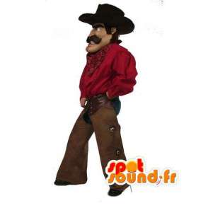 Cowboy maskot med lue og tradisjonelle klær - MASFR003523 - Man Maskoter