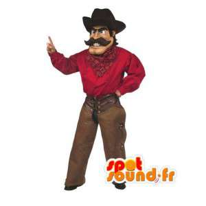 Cowboy maskot med lue og tradisjonelle klær - MASFR003523 - Man Maskoter