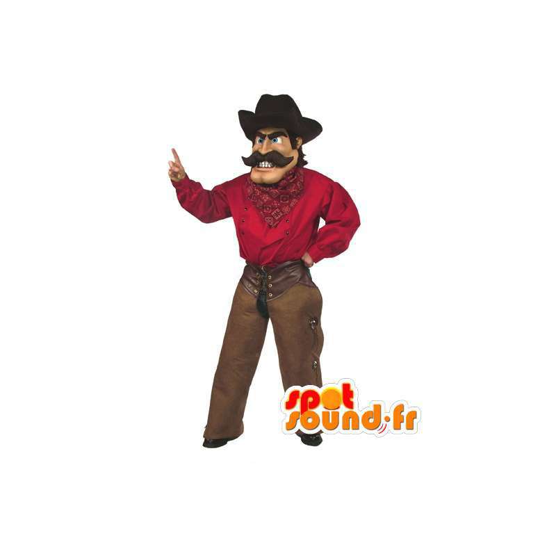 Kovboj maskot s kloboukem a tradičním oděvu - MASFR003523 - Man Maskoti